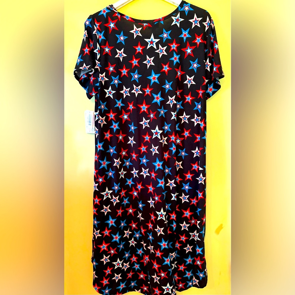 LuLaRoe Black and Red Midi Dress